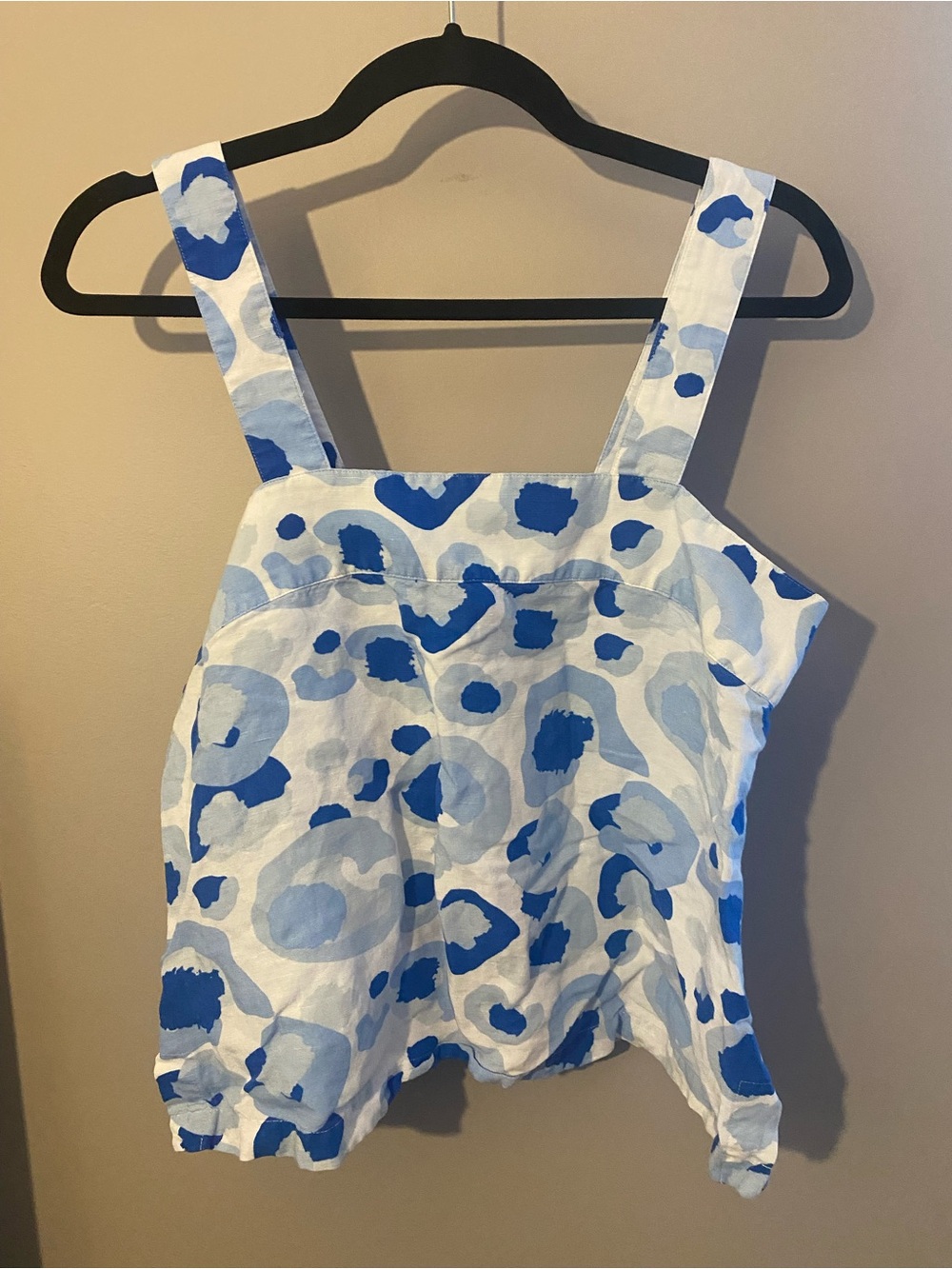 Blue and White Printed Women's Tank Top